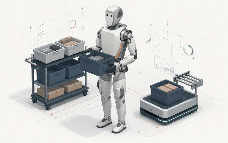 Stylized illustration of Apptronik Apollo humanoid robot